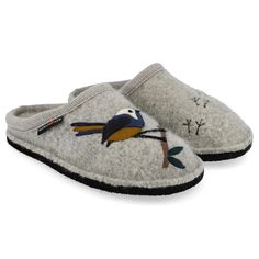 PRICES MAY VARY. All natural, breathable, 100% new boiled wool upper Anatomically correct, latex moulded arch support Wool lined moulded latex footbed Felt outsole Designed in Germany featuring top-quality European craftsmanship. Get ready to have a cozy time in the Haflinger Songbird Slippers while you lounge around. These artisan-inspired indoor and outdoor slippers are perfect for you to relax and showcase an effortlessly chic style. Soft, boiled-wool upper massages the foot for all-day comfo Haflinger Shoes, Red Slides, Grey Slippers, Ballerina Style, Wool Slippers, Boiled Wool, Song Bird, Ballerina Flats, The Vamps