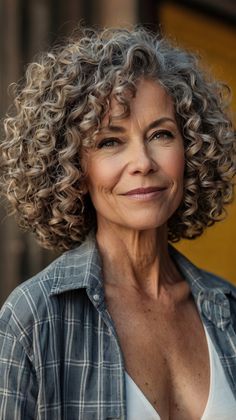 Curly Hairstyles for Women Over 50 Curly Thinning Hair Styles, Side Swept Curls, Short Bobs