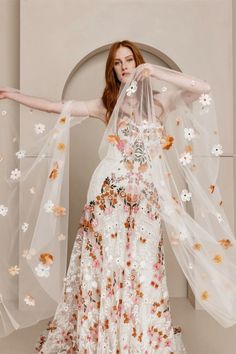 10 FAVE RUE DE SEINE GOWNS - CELEBRATING HUMANS IN LOVE. Colorful Wedding Dress, Dress With Detachable Sleeves, Gown With Sleeves, Free Spirit Wedding, Tailored Wedding Dress