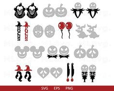 halloween svg cut files for silhouettes and cricut designs, including jack - o'- lanterns