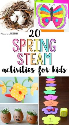 Welcome the new season with these 20 Spring STEAM activities for kids! Teach about flowers, butterflies, birds, and plants with arts & crafts, hands-on math and science experiments, and other learning ideas for spring. Spring Steam Activities, Spring Stem Activities, Steam Activities For Kids, Spring Learning Activities, Spring Stem, Spring Science, Steam Lessons, Spring Lessons, Planting For Kids