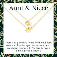 Aunts can be like second moms to their nieces. Share a meaningful message and symbolic jewelry that represents your deep bond. Diamond Cross Necklace Gold, Elephant Pendant Necklace, Elephant Necklace