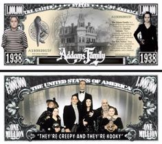 the addams family fake money bill from the movie addams family, which was released in 1933