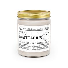 a jar of sagittarius on a white background