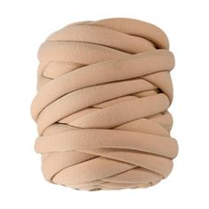 a roll of beige leather rope on a white background