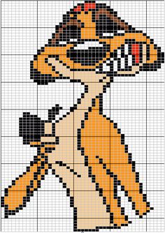 a cross stitch pattern with an image of a cartoon character