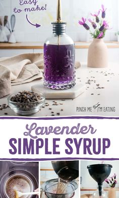 the lavender simple syrup recipe is ready to be made