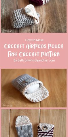 Make a stylish and simple home for your AirPods with the Crochet AirPods Pouch – Free Crochet Pattern by Beth of whistleandivy. com! This design features a straightforward and minimalist approach, creating a snug and protective cover without any fuss. Perfect for keeping your AirPods secure, this pouch combines functionality with an elegant, handmade touch. Crochet Patterns Airpods Case, Pouch Pattern Crochet, Crochet Earpods Case Free Pattern, Crochet Small Pouch Pattern Free, Crochet Airpod Pro Case Pattern Free, Crochet Air Pod Case Pattern Free