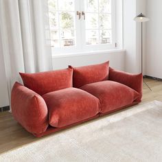 PRICES MAY VARY. ⛅[Impressive Style] High-level chenille upholstery with distinguished fluffy texture grants skin-friendly and comfortable experience. This red sofa chair, as round and plump in appearance as a big cake, make an ideal addition to your living room, bedroom, guest room, lounge home, extra room, etc. ⛅[Extra Comfort] Made of high-quality chenille, the couch is wear-resistant, wrinkle resistant, hard to deform, and as new as new after long use. Built in high resilience sponge for mod Mid Century Loveseat, Modular Couch, Plush Sofa, Small Space Living Room, Red Sofa, Comfy Sofa, Apartment Furniture, Couches Living Room, Garden Cottage