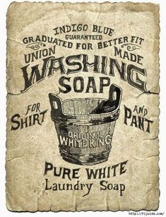 an old fashioned soap advertisement with the words, washing soap for white and laundry soap