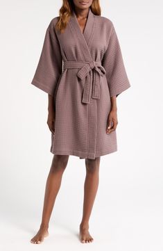 Nordstrom Women's Everyday Waffle Robe | Nordstrom Nordstrom Women, Comforters Cozy, Three Quarter Sleeves, Mother Gifts, Sunnies, Waffles, Nordstrom, Knitting, Pattern