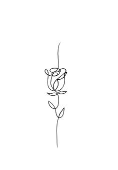 a single line drawing of a flower on a white background with the word love written in it