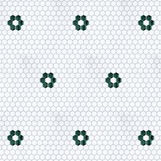 an abstract pattern made up of hexagonal shapes and green dots on white background