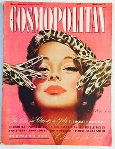 a magazine cover with an image of a woman's face and hands on her head