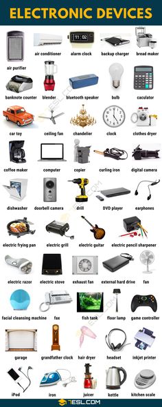 an electronic device is shown in this poster, with the words electronics devices below it