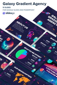 Galaxy Gradient Agency Galaxy Gradient, Dark Stars, Stars Space, Business Proposal, Ppt Template