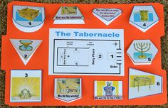 the tabernacle game is displayed on an orange board