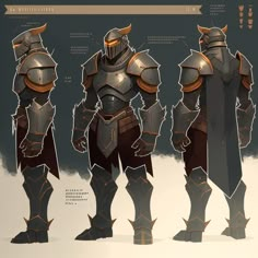 Armour Drawing Reference, Armour Concept Art, Warforged Artificer, Magical Knight, Leather Helmet, Armor Designs, Armor Drawing, Character Turnaround, Armor Design