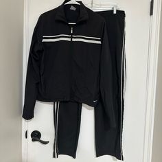 Vintage Nike Track Set Boys Size L (12/14) - Runs Big And Could Fit A Woman's S Very Good Vintage Condition Black/White Windbreaker Bundle Items To Save With Shipping Ship Within 1 Business Day. White Windbreaker, Nike Vintage, Track Suit, Kids Nike, Vintage Nike, Black Nikes, Track, Black White, Nike