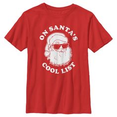 If you're looking for the jolliest new trends this Christmas, you're in the right place! Show off your unique fashion style with this Lost Gods Santa’s Cool List Boys' Graphic T-Shirt! This adorable tee features the text: "On Santa's Cool List," with a Santa wearing sunglasses across the front. There’s no end to the awesomeness you’ll find when you shop tees by Lost Gods Collective. Come on, you know you want to come get lost with us! Mens Christmas Shirts Vinyl, Boy Christmas Shirts For Kids, Cricut Kids Christmas Shirts, Funny Kids Christmas Shirts, Santa Shirts For Kids, Kids Christmas Shirts Vinyl, Christmas Shirts Cricut, Christmas Cricut Shirts, Christmas Shirts For Boys