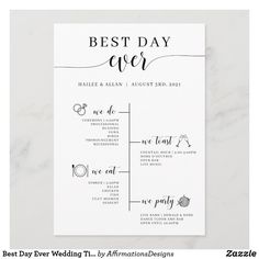 the best day ever wedding program