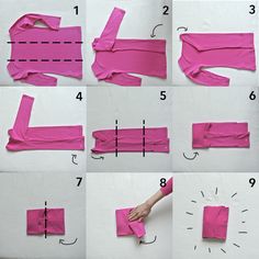 the instructions for making pink paper bags