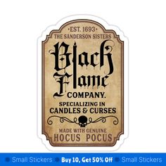 the black magic company logo sticker on a white background with an old - fashioned look