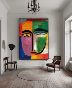 Expressive Abstract Faces Painting Original Colourful Bold Bright Artwork Modern Design New Art Wall Hanging Face Oil Painting, Bright Artwork, Abstract People, Color Abstract, Linen Canvas, Abstract Faces, Arte Popular, Chalk Art, Colorful Wall Art