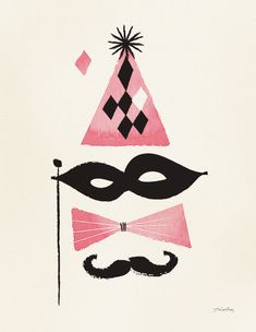 a masquerade with a mustache and a bow tie