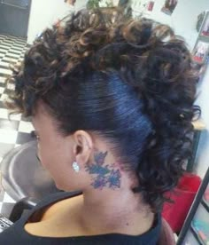 Mohawk Hairstyles For Black Women, Ponytail Haircut, Afro Ponytail, Curly Mohawk, Mohawk Hairstyles, Hair Affair