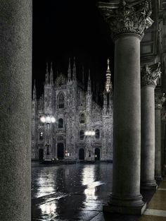 an image of a building that is lit up at night