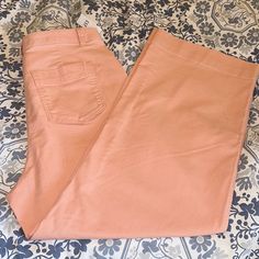 Size 16 Tall Gap Peach Colored Denim High Rise Wide Leg Crop Nwt Petite Flare Jeans, Denim Flare Jeans, Loose Fit Jeans, Raw Hem Jeans, Loose Jeans, Medium Wash Jeans, Gap Denim, Low Rise Jeans, Denim Flares