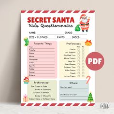 the secret santa printable christmas quiz game