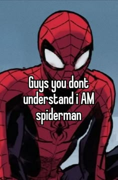 spider man with the caption guys you don't understand i am spiderman