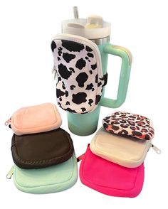 Great Zippered Pouchs are a perfect addition to your 30oz Stanley Cup &  40oz Tumblers or any size tumbler!  They are not only versatile and stylish, but also made with a velcro adjustable strap!  Designed to enhance your on-the-go lifestyle, allowing you to conveniently carry your essential items while keeping your hands free. Whether you're hiking, traveling, or simply running errands, this pouch is a must-have companion to your Tumblers  Material: Neoprene Product Dimension: 5.3x3.9 inches French Armchair, Trendy Water Bottles, Water Bottle Pouch, Pouch Sewing, Essential Items, Gifts For Sister, Stanley Cup, Pouch Bag