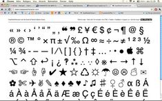 a computer screen with various symbols on it