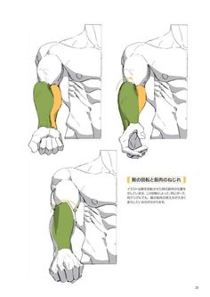 an image of the back and arm muscles in different positions, with instructions for how to do