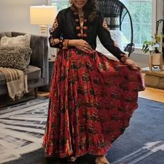 Just The Skirt, Light Weight, Pretty And Red In Color And A Couple Dancing With Dandiya Print Garba Navratri, A Couple Dancing, Couple Dancing, Lady In Red, One Size Fits All, A Couple, Dancing, Womens Dresses, Skirt