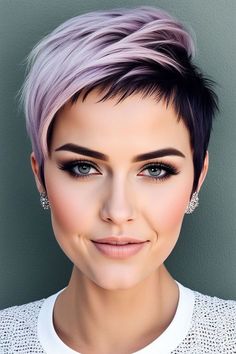 Fabulous Short Bob Haircuts | 2024 Pixie Styles | Hair Dye Trends Short Pixie Haircuts Edgy Shaved Sides, Asymmetrical Pixie Edgy, Hair Dye Trends, Pinterest Short Hairstyles, Short Asymmetrical Haircut, Pixie Hair Color, Modern Pixie, Edgy Short Haircuts, Asymmetrical Pixie Cuts