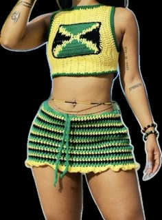 Jamaican Outfits For Women, Dancehall Outfits, Jamaica Fashion, Jamaica Outfits, Jamaica Trip, Jamaican Women, Crochet Outfits, Mode Crochet