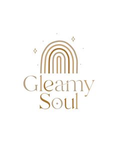 the glammy soul logo is shown in gold and brown on a white background