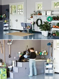 there are two pictures of the same room in this house, one is clean and the other is empty