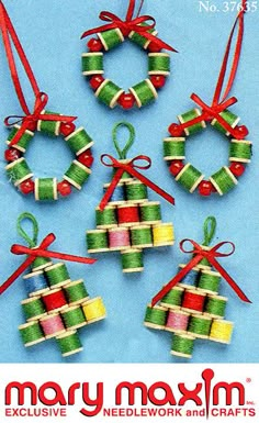 christmas ornament kits with ribbons and bows