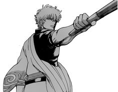 an anime character holding a baseball bat in his right hand and pointing at the viewer