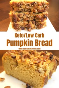 keto / low carb pumpkin bread with nuts on top