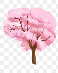 a pink tree with lots of leaves on it