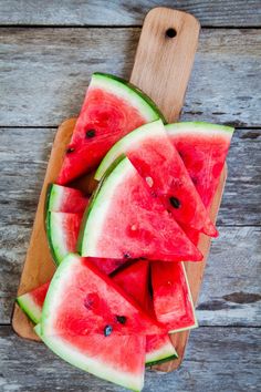 slices of watermelon on a cutting board