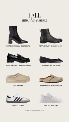 The Best Fall Shoes for 2023 | Erika Marie Capsule Shoe Collection, Fall Aesthetic Shoes, Shoes For 2024, Fall Accessories 2023, Womens Everyday Shoes, Fall And Winter Outfits 2023, Shoe Essentials Women, Capsule Footwear, Capsule Shoe Wardrobe