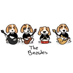 the beagles are playing their instruments together