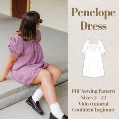 Digitial downloadable Women's sewing PDF pattern The Penelope dress was created for every occasion. Dress it up and dress it down. It's the perfect dress for hot summer days or even with a jacket on cooler ones. With the sweetest puffy sleeves, super flattering square neckline and baby doll fit you won't be able to stop at making just one! Available in sizes US 2 - 22 and great for a confident beginner.  PDF Pattern includes: * Step by step instructions booklet  * Printable in A0 & A4 * Video tutorial to take you from start to finish  * Available in sizes US 2 - 22  Please note this is a digital PDF not a physical pattern. Your downloads will become available after purchasing.  Important Disclaimer The Penelope Dress pattern is intended for personal use only and cannot be used for profit o Baby Doll Dress Pattern, Crafting Activities, Sewing Pdf Pattern, Style Dress Patterns, Baby Doll Style Dress, Free Pdf Sewing Patterns, Cute Sewing Projects, Womens Clothing Patterns, Make Your Own Clothes